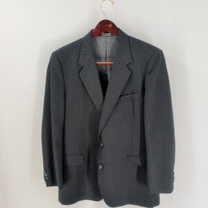 Etienne Caron Two Button Front Pinstripe Sport Coat Blazer Charcoal Gray Sz‎ 40R
